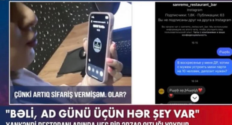 Baku TV-nin müxbiri Xankəndidə banket sifariş verdi - VİDEO