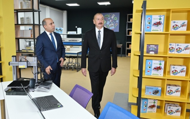 Prezident Xırdalanda yeni məktəbin açılışında - Fotolar