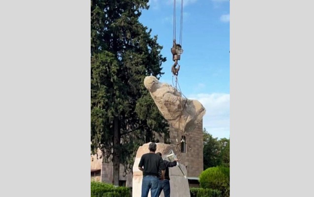 Melkonyanın Xocavənddəki heykəli söküldü - Foto