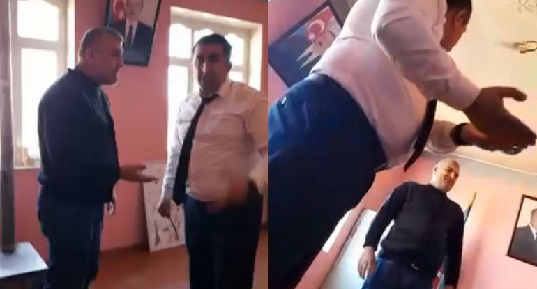 Biləsuvarda məktəb direktoru ilə müəllim arasında insident yaşandı - VİDEO