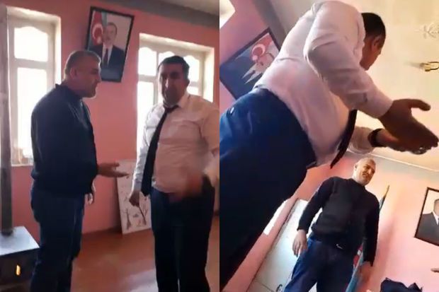 Məktəb direktoru ilə müəllimin dalaşmasının TƏFƏRRÜATI - VİDEO