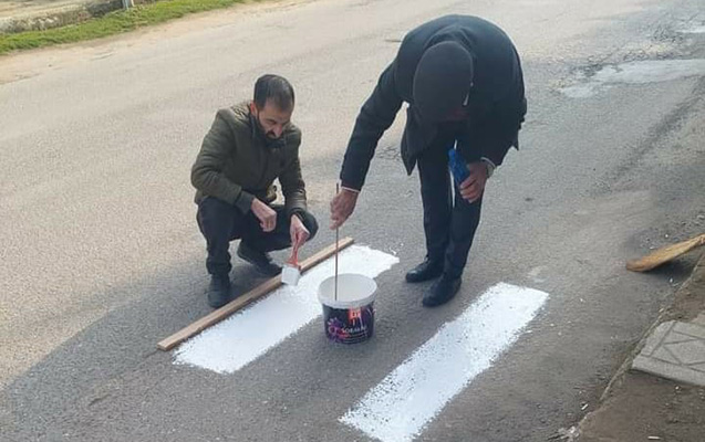 Masallıda xətkeş və fırça ilə rənglənən yolla bağlı - Açıqlama