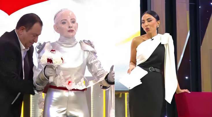 "Vağzalı" çalınıb belinə qırmızı lent bağlandı: Nanə "Robota" toy etdi - VİDEO